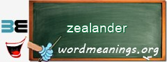 WordMeaning blackboard for zealander
